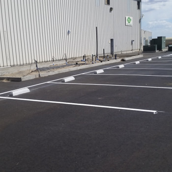 Parking spaces with white lines