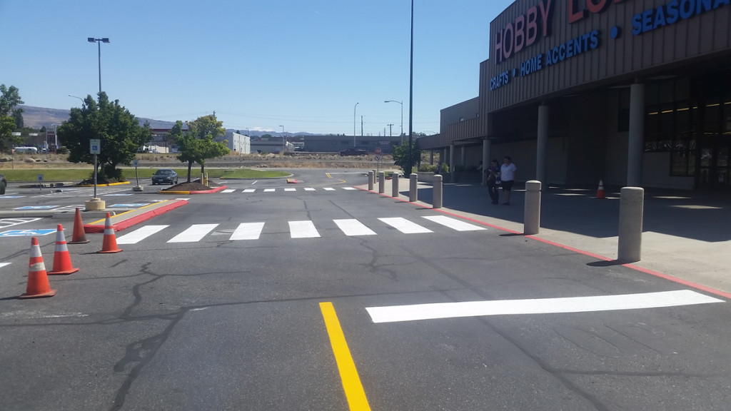 Parking lot crosswalk outside Hobby Lobby