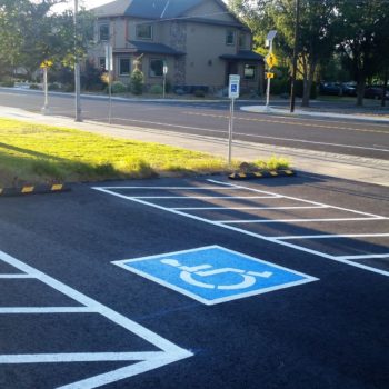 A parking space for persons with disabilities