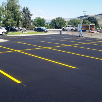 A road with yellow lines